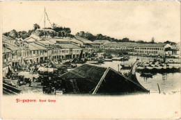 PC SINGAPORE, BOAT QUAY,, VINTAGE POSTCARD (b1299) - Singapour