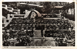 PC MALAYSIA, PENANG, FLOWER GARDEN TEMPLE, REAL PHOTO POSTCARD (b973) - Malaysia