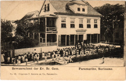 PC SURINAME PARAMARIBO, BEWAARSCHOOL DER EV. BR. GEM., POSTCARD (b386) - Suriname