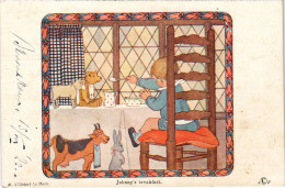 PC WILLEBEEK LE MAIR ARTIST SIGNED, JOHNNY'S BREAKFAST (b2851) - Le Mair