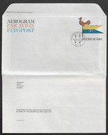 Sweden Aerogram 1975 Kestrel Bird Par Avion Postal Stationery Postal Paid Meteorologist Sign Postmark - Autres & Non Classés