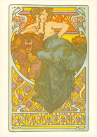 CPM- Alphonse MUCHA - Art Nouveau - Femme Allongée  Seins Nus - Ours -"Documents Décoratifs"_1902SUP*** Scan Recto/Verso - Mucha, Alphonse