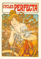 CPM- Alphonse MUCHA - Art Nouveau - Cycles PERFECTA - Publicité - Affiche -1897 _ SUP*** Scan Recto/Verso - Mucha, Alphonse