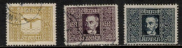 AUSTRIA ÖSTERREICH  AUTRICHE  1922 1924 SC C6 C8 C9 AIR MAIL FLUGPOST COURRIER AÉRIEN - Usati