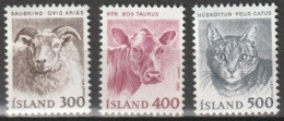 Iceland 1982 MiNr.580-582, Yvert 520-522 MNH/** Postfrisch Sheep, Cow, Cat - Nuevos