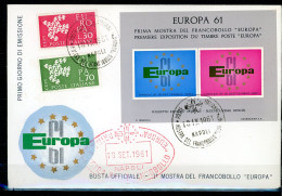 Z000 FDC 1er Jour Europa Cept Italie 1961  Dont Bloc Souvenir   A Saisir !!! - 1961