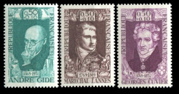 1969 France 1670-1672 Mareshal Lannes,Andre Gide,Georges Cuever - Chanteurs