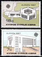 CYPRUS 1987 EUROPA: Architecture. Bank, Telecom Center. Complete Set, MNH - 1987