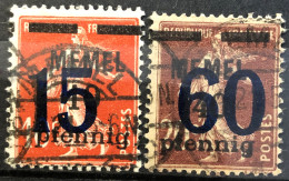 Memel. 1921 MiNr 34-35 O - Gebruikt