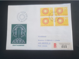 LIECHTENSTEIN 1966 N°411 En Bloc/4 Yvert 2019 Oblitération 1er Jour - Cartas & Documentos