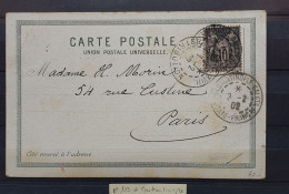 12 - 23 // France N° 103 Oblitéré Constantinople - 3 Février 1902 - Cote  : 250 Euros - 1898-1900 Sage (Type III)