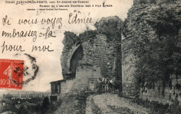 CPA 33 - CUBZAC-LES-PONTS (Gironde) - Ruines De L'Ancien Château Des 4 Fils Aymon (attelage) - Cubzac-les-Ponts