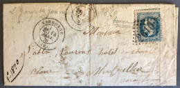 France, N°29 Sur Lettre De Narbonne 14.1.1870 - GC 2610 - (W1034) - 1849-1876: Periodo Clásico