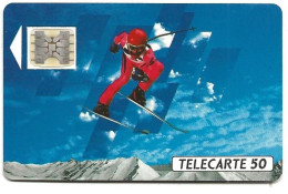 Telecarte F 132 Skieur 1- 50 Unités Luxe SC4 Ab - 1990