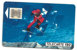 Telecarte F 133 Skieur 1- 120 Unités Luxe SC4 Ab - 1990