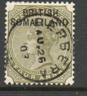 Somaliland Protectorate 1903 QV 4 Annas Overprint On India, Used, SG 6 (BA2) - Somalilandia (Protectorado ...-1959)