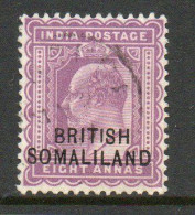 Somaliland Protectorate 1903 KEVII 6 Annas Overprint (at Bottom) On India, Used, SG 30 (BA2) - Somaliland (Protettorato ...-1959)