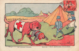 Benjamin RABIER * CPA Illustrateur Rabier * Vite ! Un Grand Blessé * Chien Dog * Ww1 Guerre 14/18 War - Rabier, B.