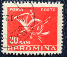 Romana - Roemenië - C14/54 - 1957 - (°)used - Michel 104 - Posthoorn & Bliksem - Port Dû (Taxe)