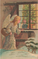 Ange * Angelot * Cpa Illustrateur Gaubrée Embossed * Fête Joyeux Noël * Neige Sapin - Anges