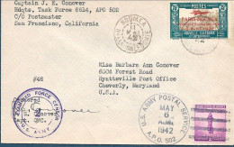 NOUVELLE CALEDONIE (New Caledonia) - RARE Affranchissement MIXTE 1942 - US Censored Cover WW2 - APO 502 -  Censure - Covers & Documents