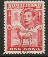 Somaliland Protectorate 1938 GVI Side Facing Definitives, 1 Anna Value, Used, SG 94 (BA2) - Somaliland (Protectorate ...-1959)