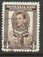Somaliland Protectorate 1938 GVI Side Facing Definitives, 4 Annas Value, Used, SG 97 (BA2) - Somaliland (Herrschaft ...-1959)