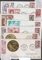 Sérié Complète Acteurs 1961, Série De 9 Enveloppes Différentes Dont 2 Médailles D'or - Acteurs