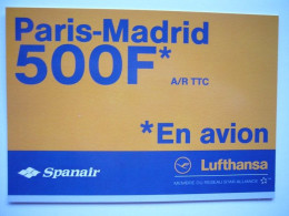 Avion / Airplane / LUFTHANSA /  Paris-Madrid 500F / Airline Issue - 1946-....: Era Moderna