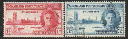 Somaliland Protectorate 1946 Victory Set Of 2, Used, SG 117/8 (BA2) - Somaliland (Protettorato ...-1959)