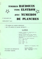 TIMBRES BAUDOUIN TYPE ELSTROM AVEC NUMEROS DE PLANCHES - 1970-1980 Elström