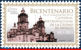 Ref. MX-2830 MEXICO 2013 - METROPOLITAN CATHEDRAL,BICENTENNIAL, MNH, CHURCHES 1V Sc# 2830 - Mexico