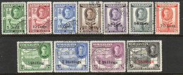 Somaliland Protectorate 1951 New Currency Surcharges Set Of 11, Used, SG 125/35 (BA2) - Somaliland (Protectorate ...-1959)