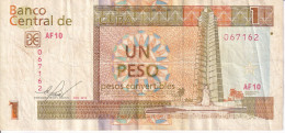 BILLETE DE CUBA DE 1 PESO CONVERTIBLE DEL AÑO 2016 (BANKNOTE) - Cuba