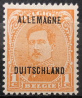 1919. MiNr 1, Abart/Error “Punkt In D”, Field 94, MH - OC38/54 Belgische Besetzung In Deutschland