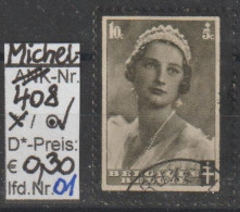 1935 - BELGIEN - SM "Tod V. Königin Astrid" 10+5 C Schwarz/schw'oliv - O Gestempelt - S.Scan (408o 01-02 Be) - 1934-1935 Leopoldo III