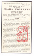 DP Clara Fonteyne ° Sint-Maria-Oudenhove Brakel 1886 † Erwetegem Zottegem 1939 X Karel Claus - Devotion Images