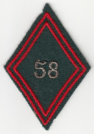 Insigne Losange De Bras Du 58e Bataillon Des Services - Ecussons Tissu