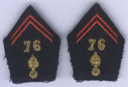 Pattes De Col Du 76e Régiment D'Infanterie - Ecussons Tissu