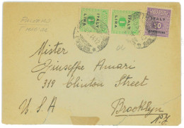 P2556 - ITALIA , OCCUPAZIONE ALLEATA DELLA SICILIA , PER GLI USA, DA PALERMO 1944, COPPIA DELLA LIRA + 0,50 - Britisch-am. Bes.: Sizilien