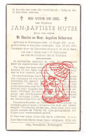 DP Jan Baptist Hutse / Scheerens ° Erwetegem Zottegem 1851 † 1941 - Devotion Images