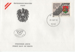 Austria Osterreich 1987 FDC 1100 Jahre Lustenaus, Canceled In Wien - FDC