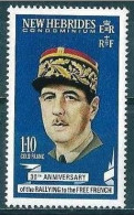 NOUVELLES HEBRIDES: De GAULLE Yvert N° 297 Légende Anglaise. Neuf Sans Charniere ** (MNH) - De Gaulle (Général)