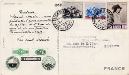 35054# CARTE LE ROC PLASMARINE IONYL PUBLICITE Obl REPUBLICA DI S MARINO POSTE U.F. 1951 BIARRITZ PYRENEES ATLANTIQUES - Storia Postale