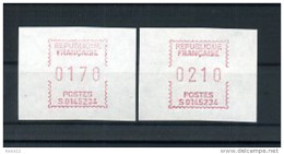 A29281)Frankreich ATM 7**, 2 Marken - 1985 « Carrier » Paper