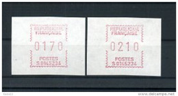 A29281)Frankreich ATM 7**, 2 Marken - 1985 Papier « Carrier »