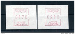 A29282)Frankreich ATM 7**, 2 Marken - 1985 Papel « Carrier »