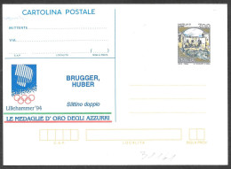 Italia/Italy/Italie: Intero, Stationery, Entier, Slittino Doppio, Double Toboggan, Traîneau Double - Hiver 1994: Lillehammer