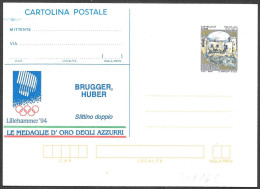 Italia/Italy/Italie: Intero, Stationery, Entier, Slittino Doppio, Double Toboggan, Traîneau Double - Winter 1994: Lillehammer