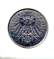 3 Marks Wilhelm II Koenig Vom Wuertemberg. 1914 F - 2, 3 & 5 Mark Zilver